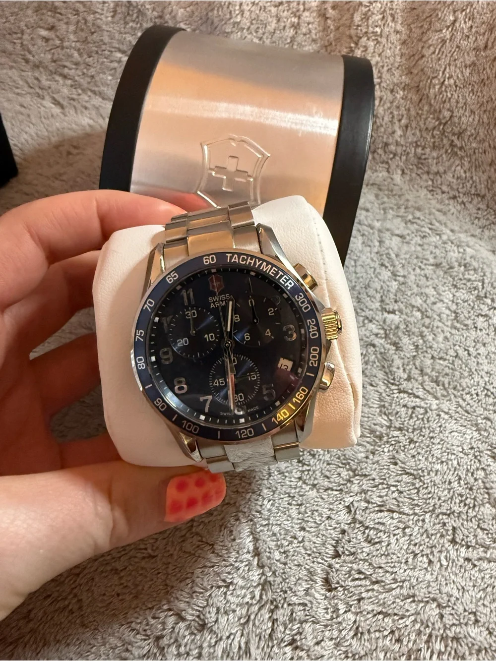 Swiss Army Stainless Steel Chronograph Watch - Blue Dial
